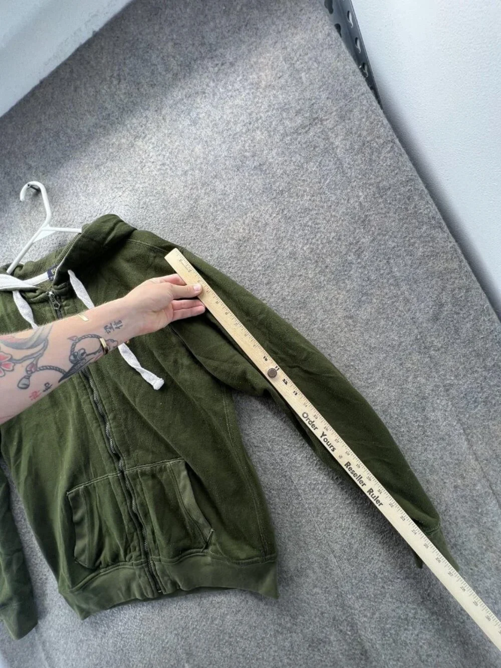 Polo Ralph Lauren Hoodie Mens XL Green Full Zip Fleece Drawstring Logo Pockets